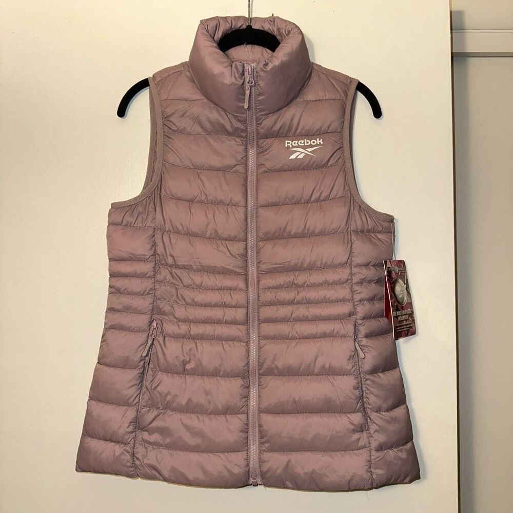 Reebok Women’s Quilted Puffer Vest Dusty Rose Size Small NWT